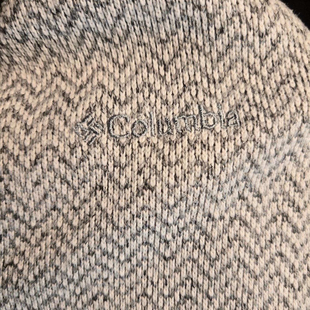 Columbia Grey Herringbone Snap Pullover Hoodie 1X Kangaroo Pocket Coastal tunic - Picture 13 of 14
